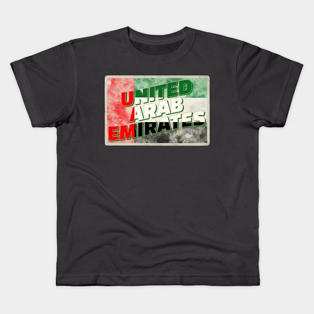 United Arab Emirates vintage style retro souvenir Kids T-Shirt by DesignerPropo